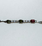 Multi Coloured Natural Tourmaline Bracelet with Cubic Zirconia | 5 Styles Available