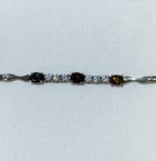 Multi Coloured Natural Tourmaline Bracelet with Cubic Zirconia | 5 Styles Available